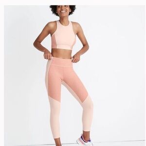 Outdoor Voices Pink and White Leggings